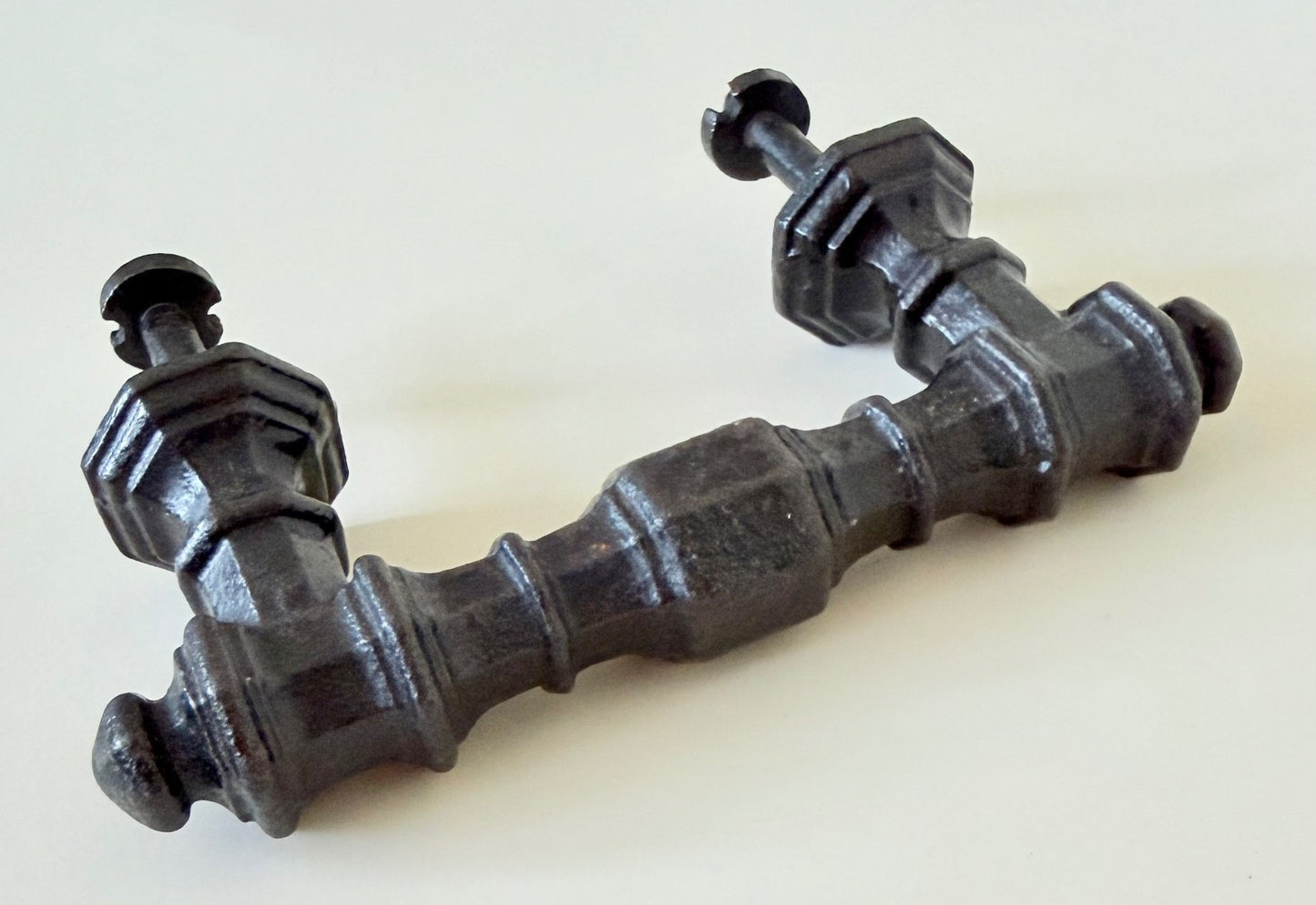 Antique Cast Iron Door Pull Handle French 19th Century Original Geometric4