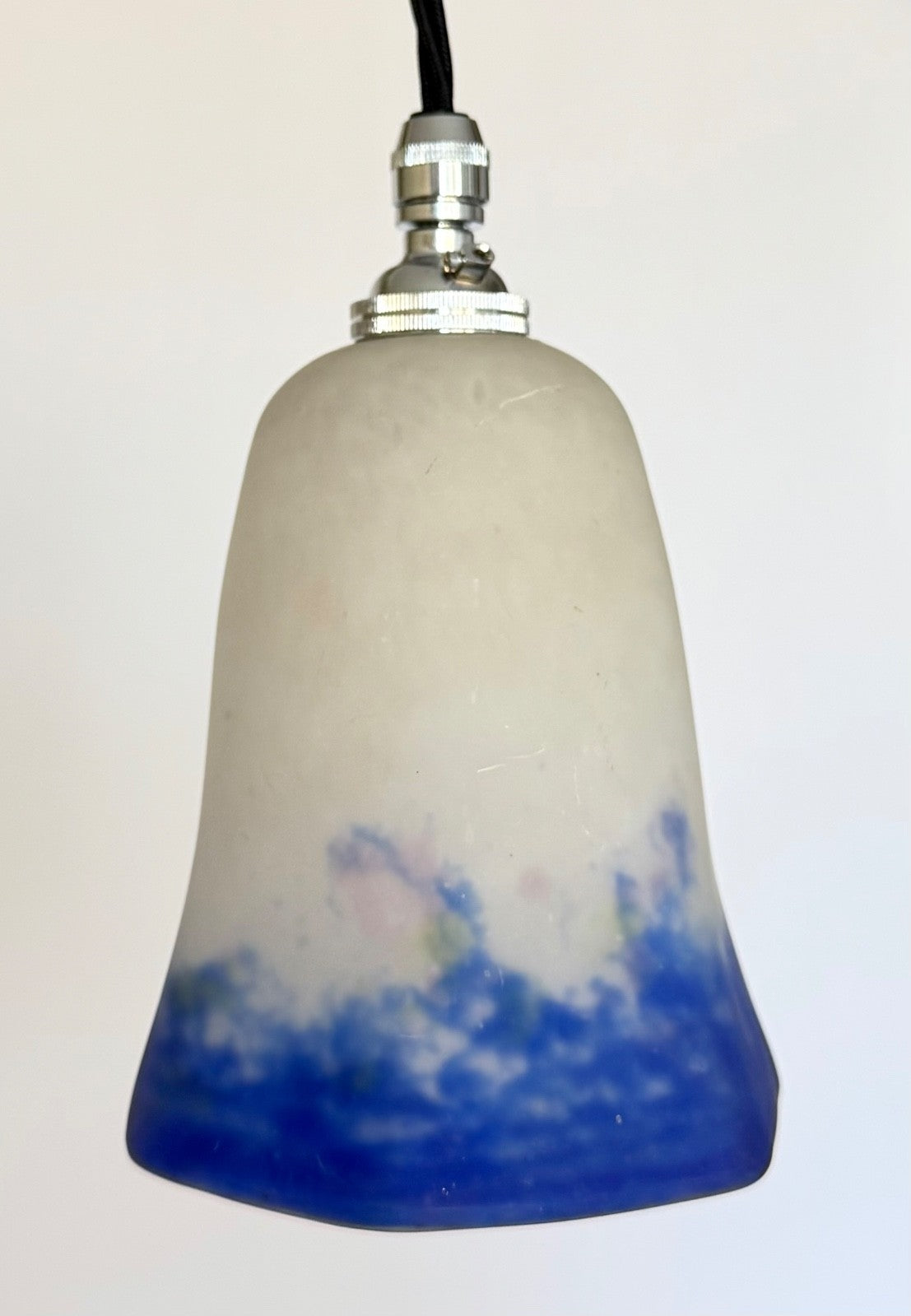 Antique French Degué Pate de Verre Glass Tulip Light Shade Pendant Chandelier7