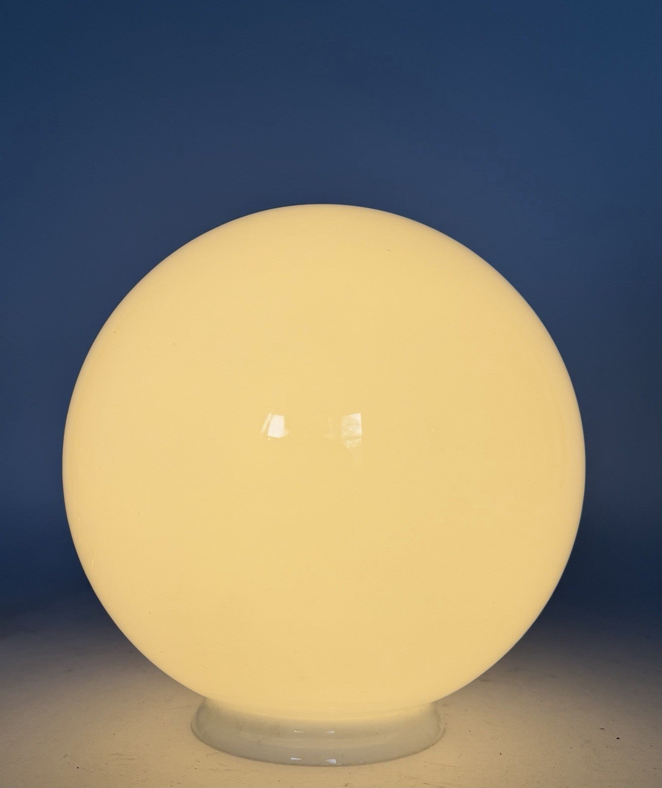 Vintage French opaline milk glass globe ceiling light shade + fittings4