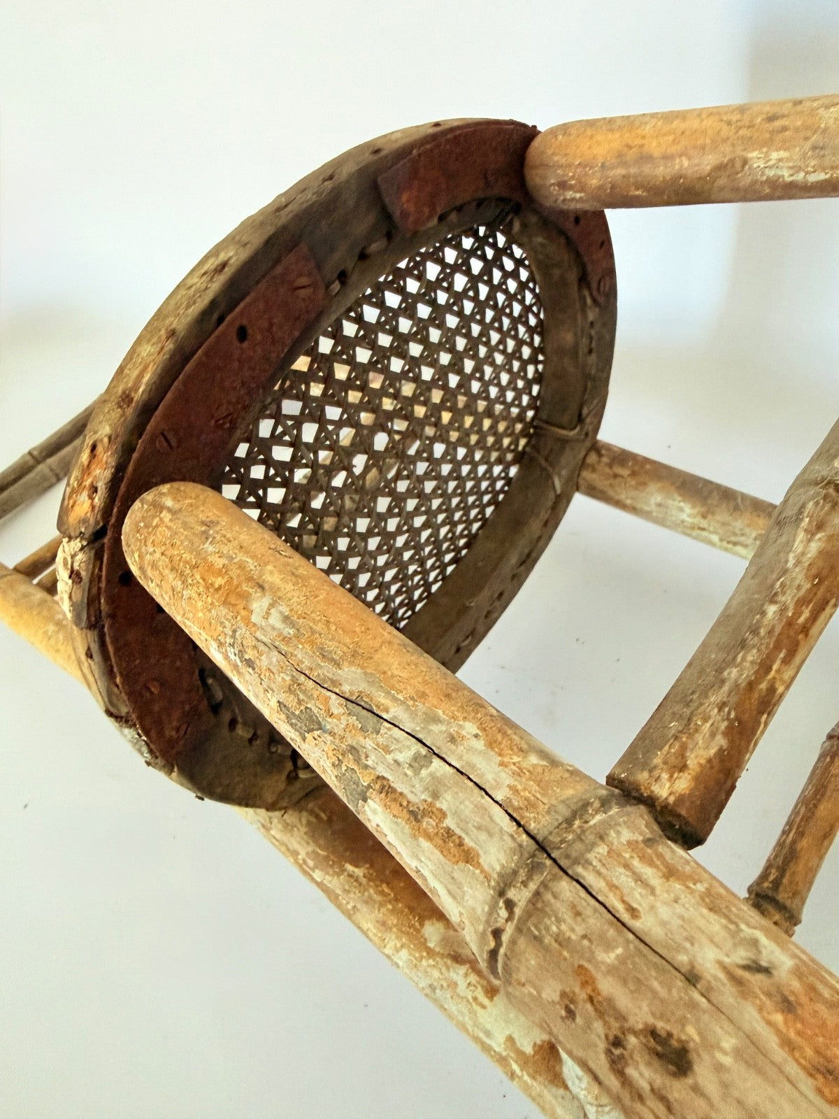 Regency Child's Correction Chair 1820s Beech Bamboo Effect Original Condition6