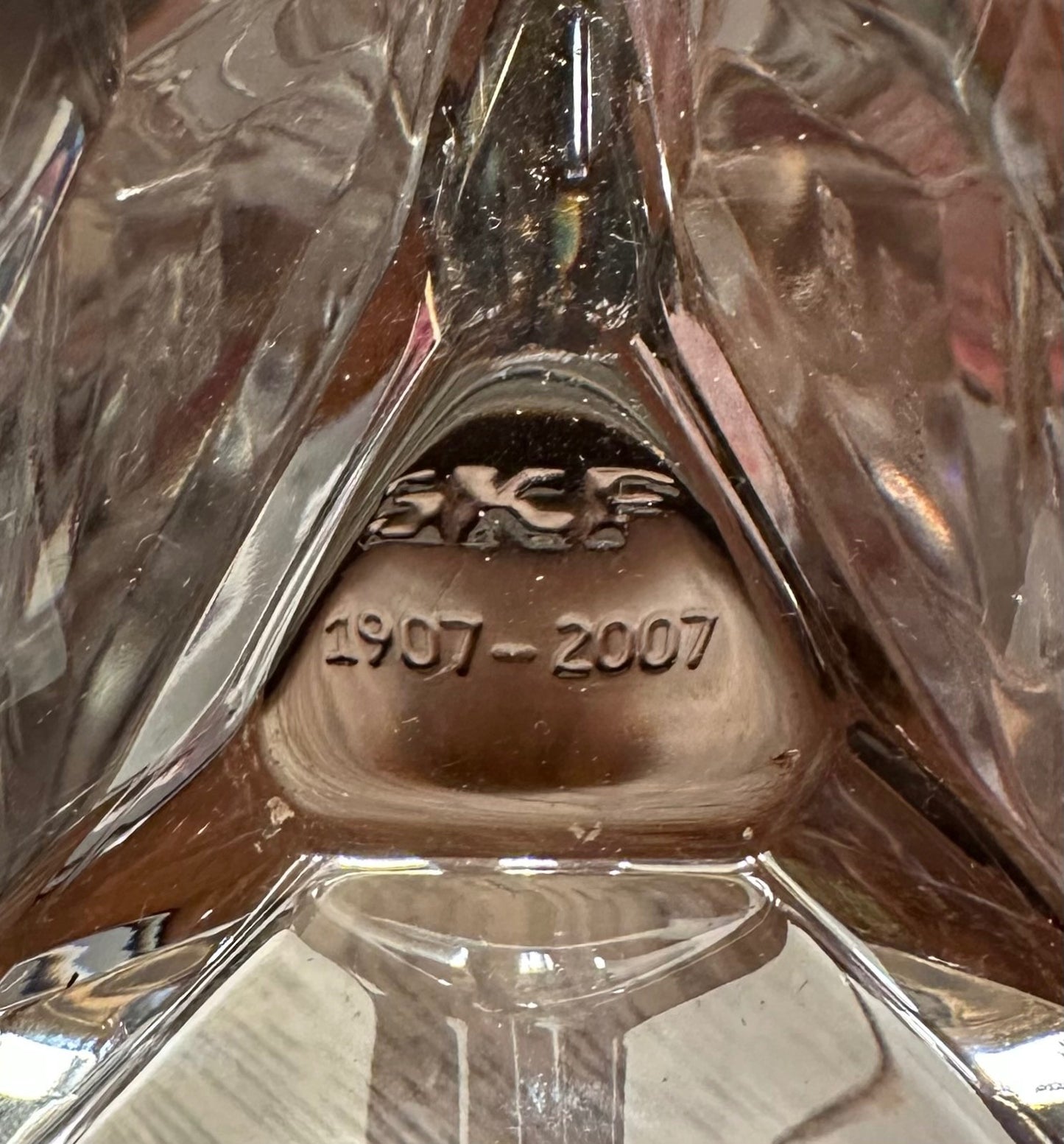 Heavy Lead Crystal Geometric Glass Dish Crystal D'Arques Signed Special Edition6