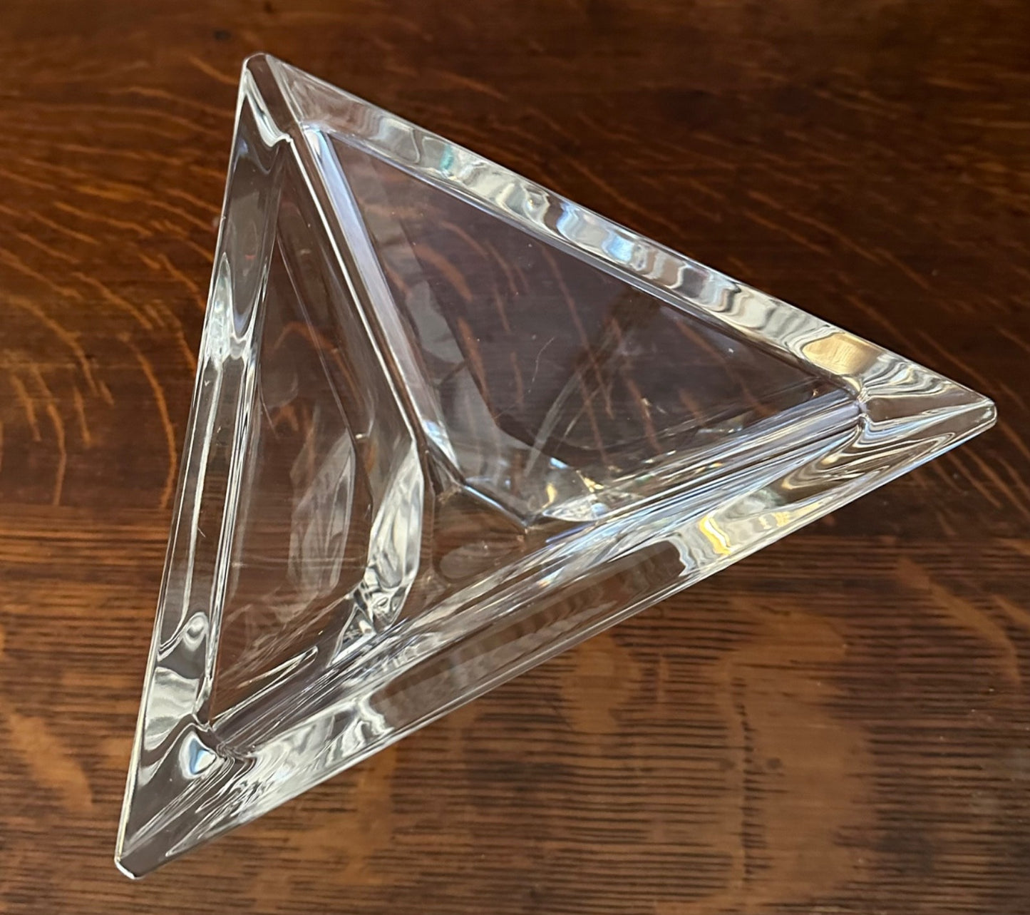 Heavy Lead Crystal Geometric Glass Dish Crystal D'Arques Signed Special Edition5