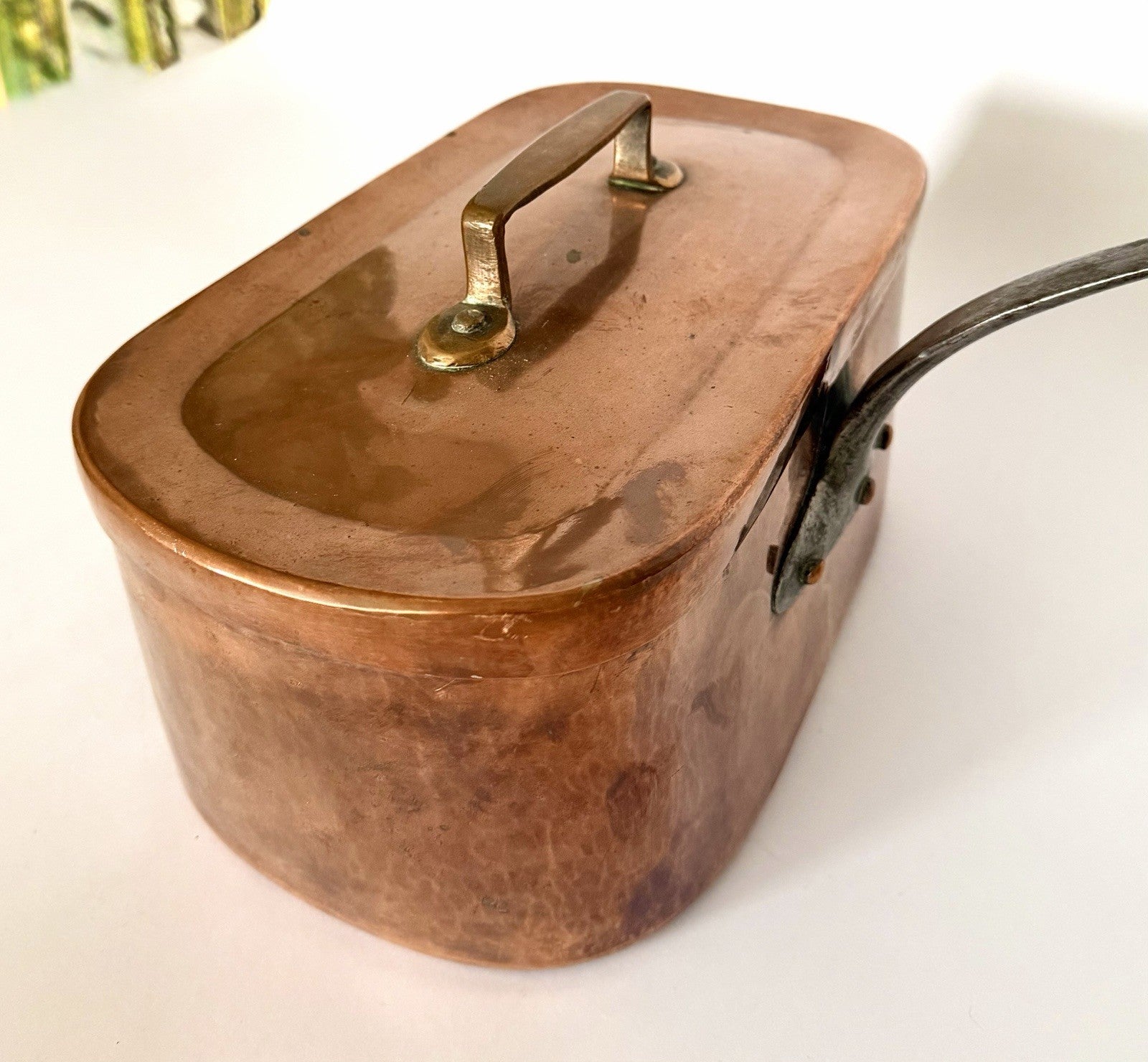 Antique French copper daubière braisière dovetailed handmade 19thC10