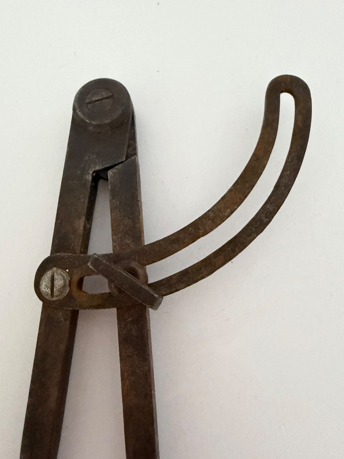 Antique French caliper dividers 7" iron geometry architecture technical drawing3