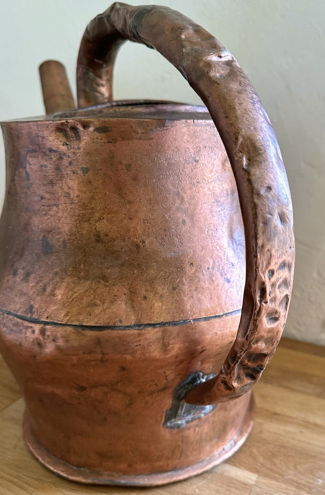 Antique French Hammered Copper Watering Can 1800s Large Rose Garden Arrosoir8