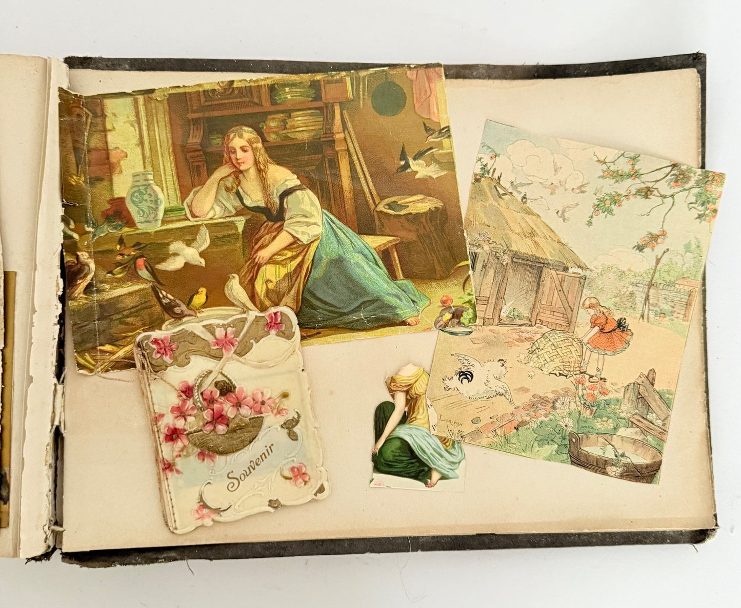 French Antique Victorian Edwardian Scrapbook Mixed Ephemera 42 pages14