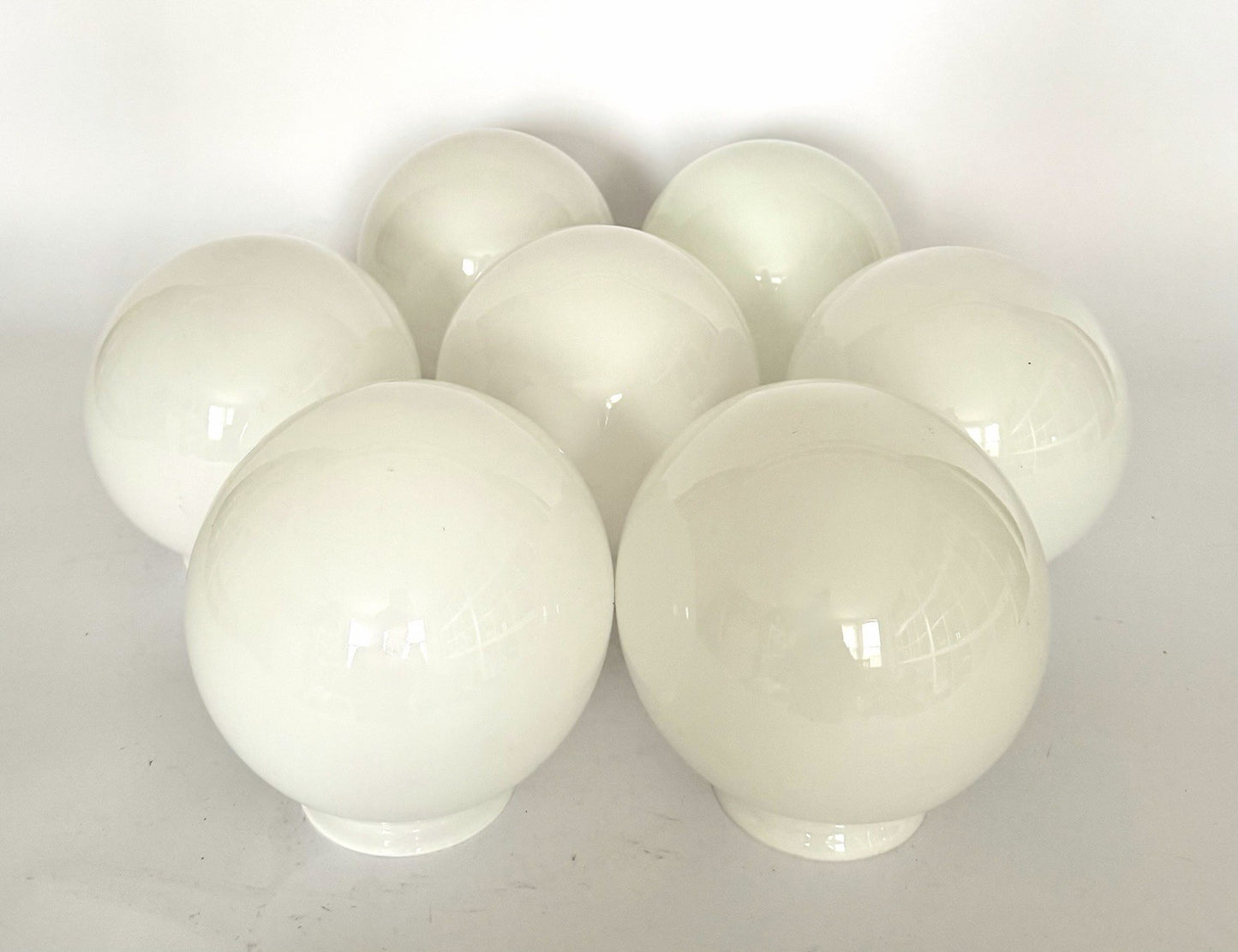 Small Vintage French opaline milk glass globe ceiling light lamp shade 15cm2