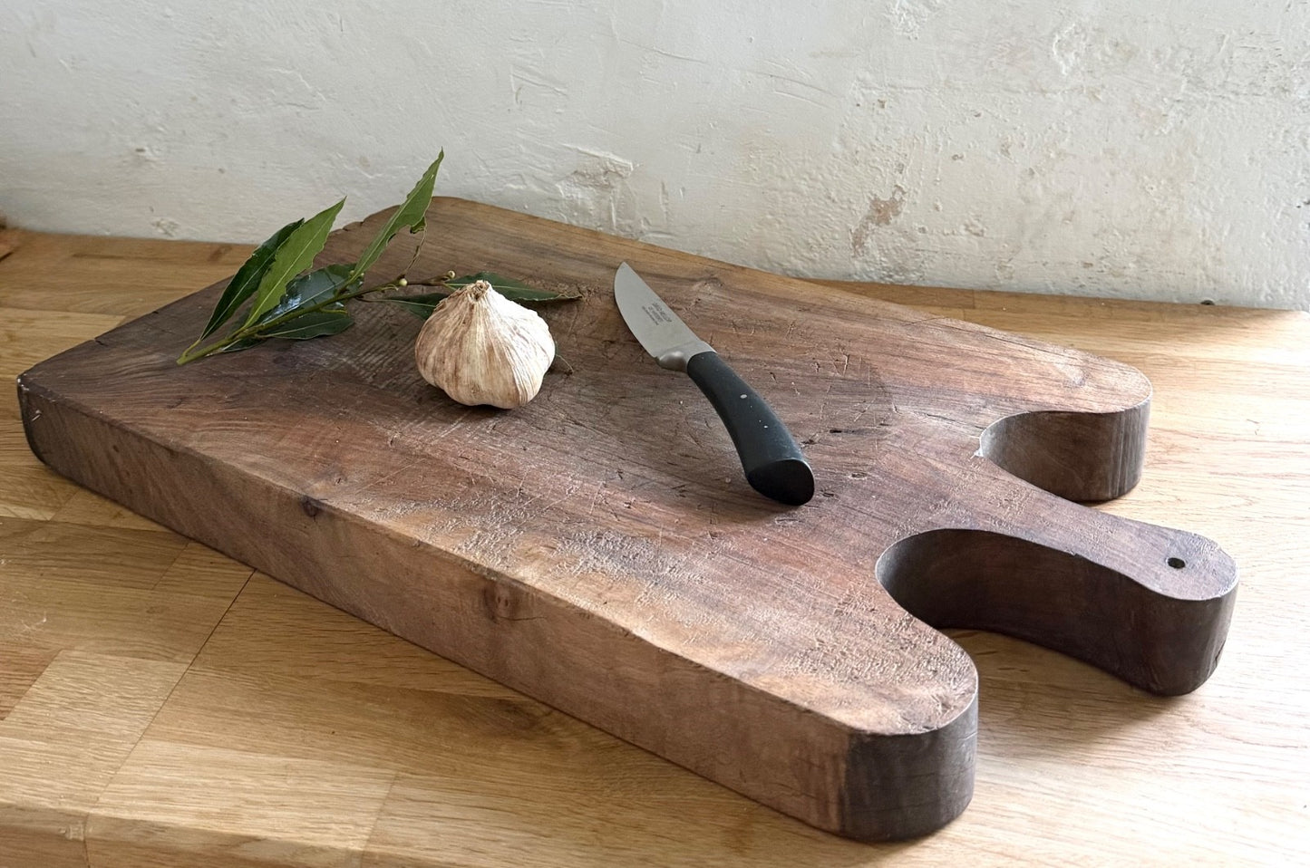 Large Chunky Antique French Wooden Chopping Board Rustic Country 52cm1