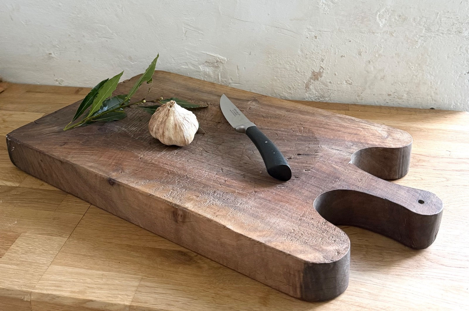 Large Chunky Antique French Wooden Chopping Board Rustic Country 52cm1