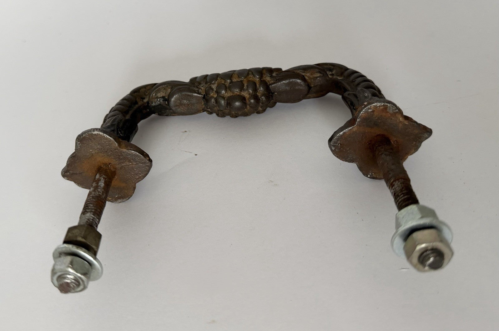 Antique Cast Iron Door Pull Handle Ornate French 19th Century Original4