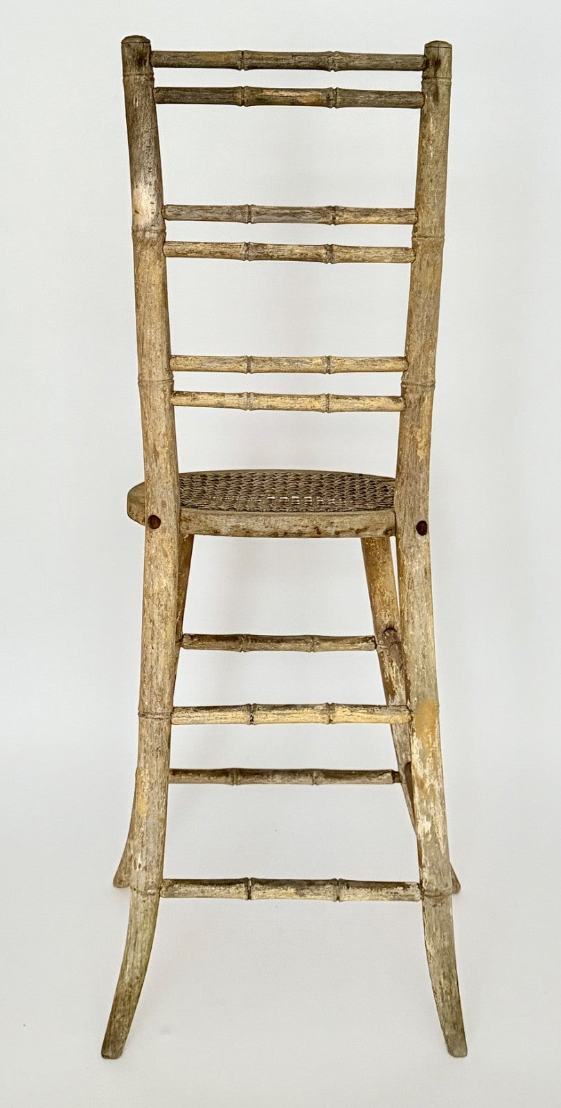 Regency  Child's Correction Chair 1820s Beech Bamboo Effect Original Condition4