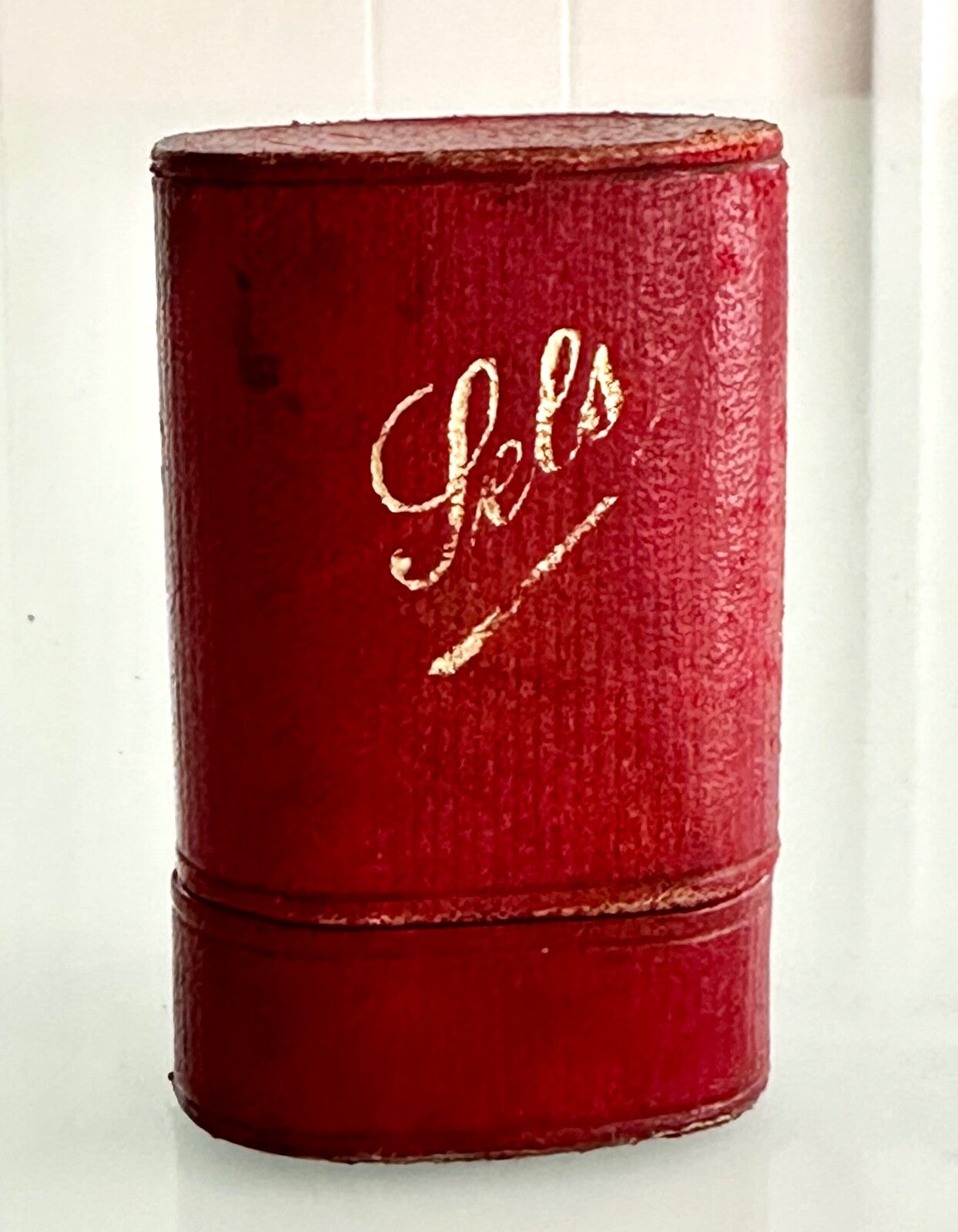Antique French Smelling Salts Bottle Leather Case Sels Small Pocket1