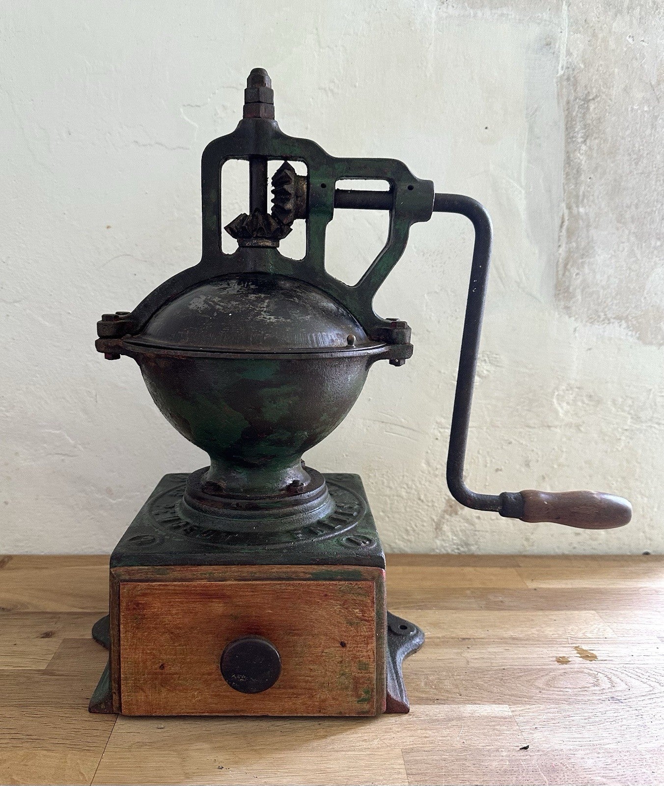 Large Antique Peugeot Frères Coffee Grinder 2A Cast Iron 19th Century French0
