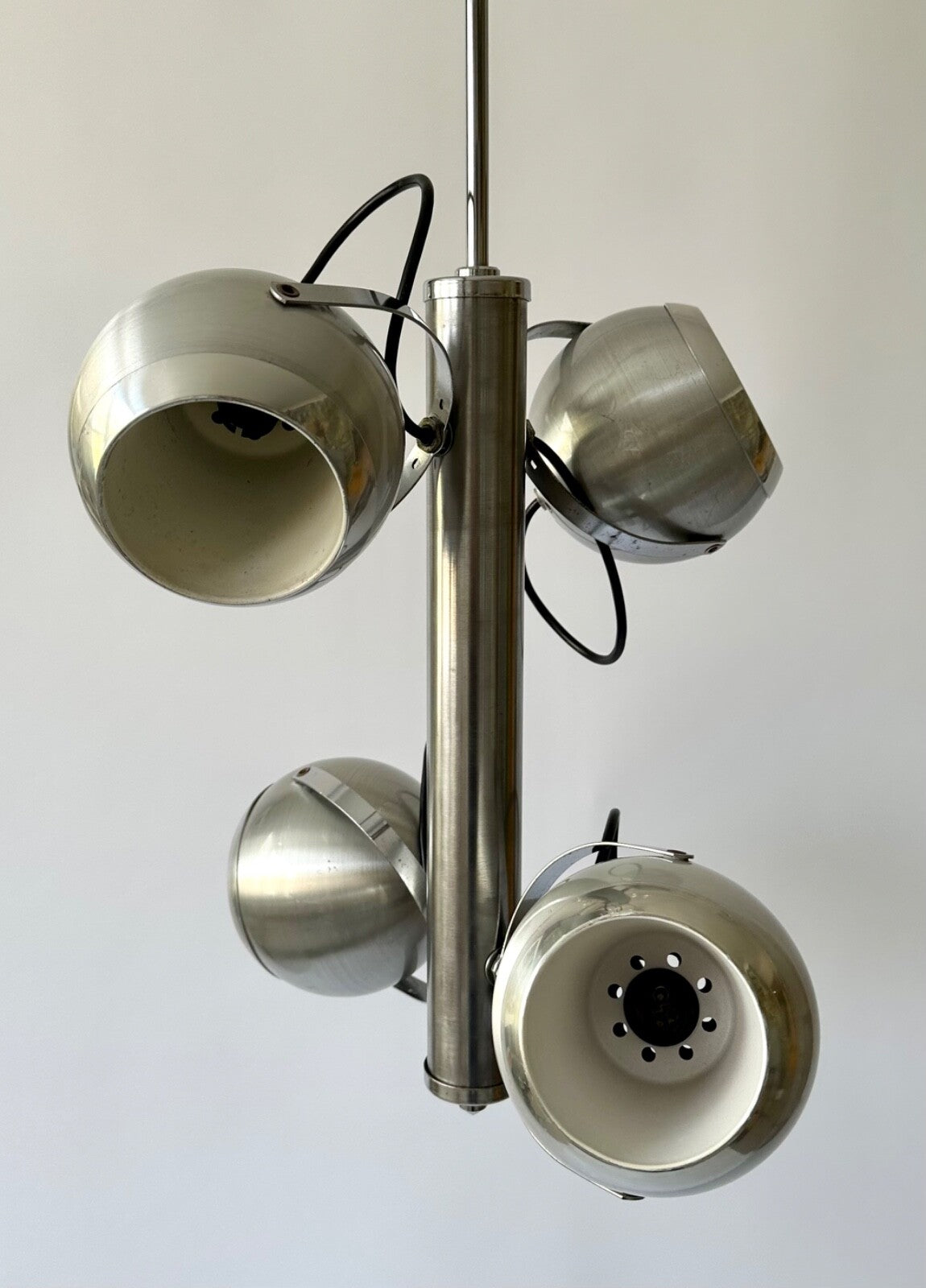 Vintage Space Age Eyeball Ceiling Pendant Lamp Lights Spun Aluminium 70s0