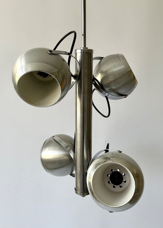 Vintage Space Age Eyeball Ceiling Pendant Lamp Lights Spun Aluminium 70s0
