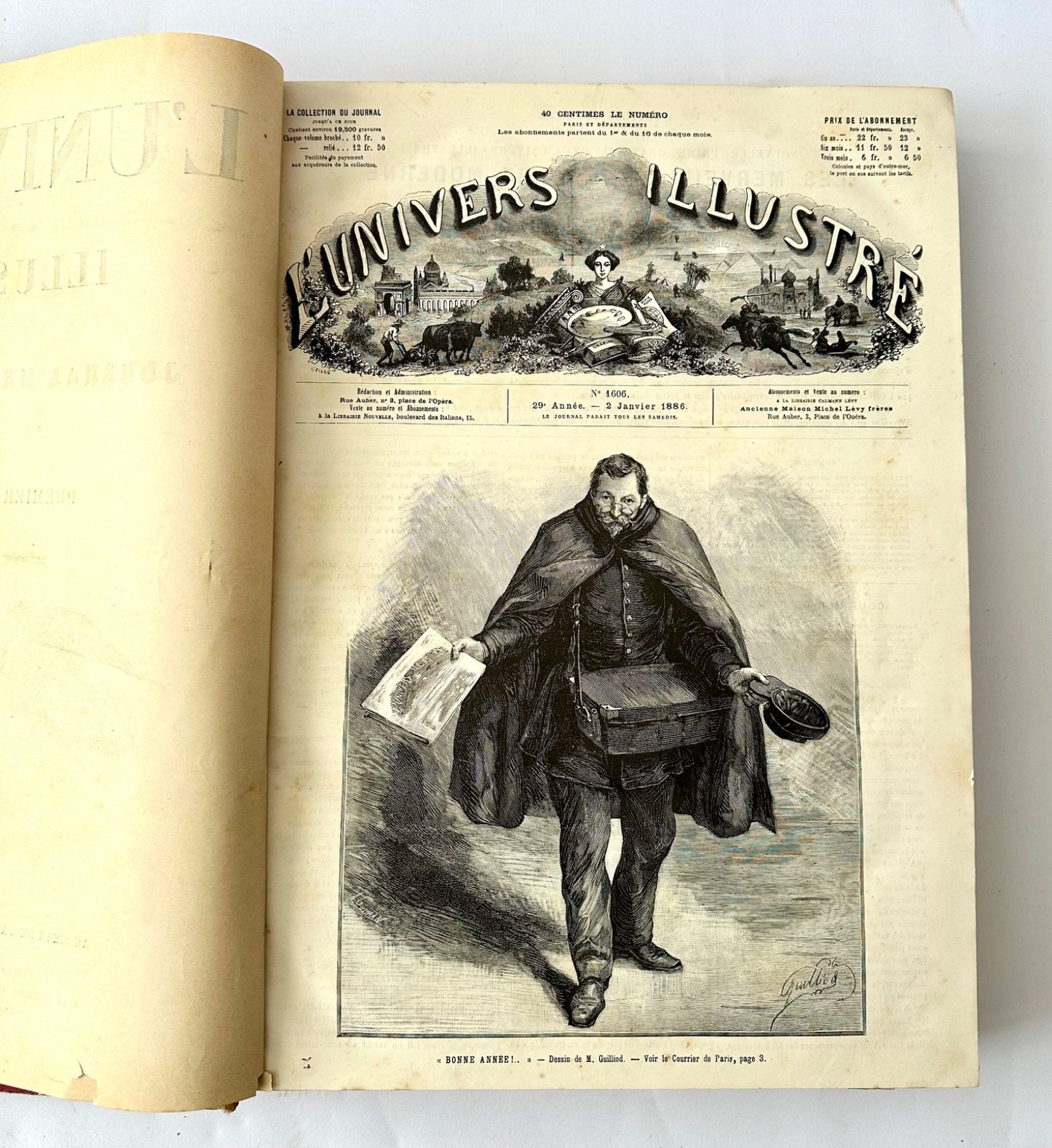 Bound volume L'Univers Illustré 1886 French weekly journal b&w engravings0