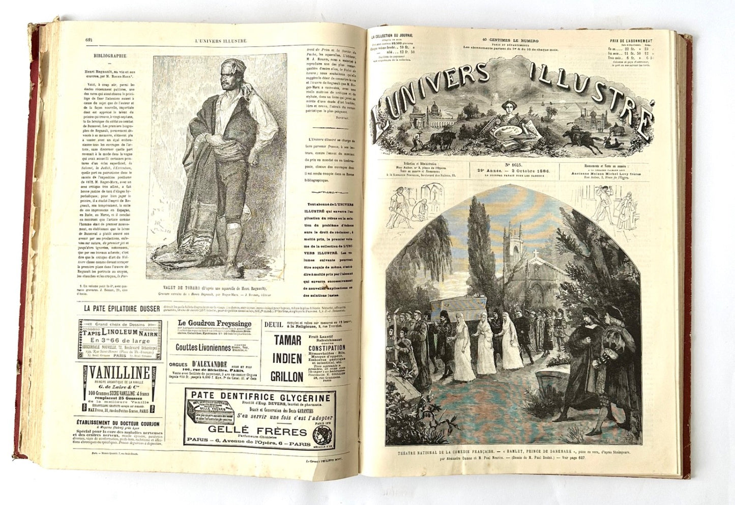 Bound volume L'Univers Illustré 1886 French weekly journal b&w engravings9