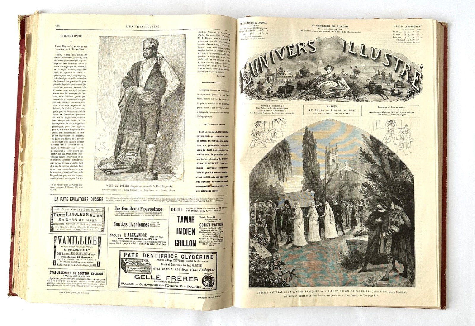 Bound volume L'Univers Illustré 1886 French weekly journal b&w engravings9