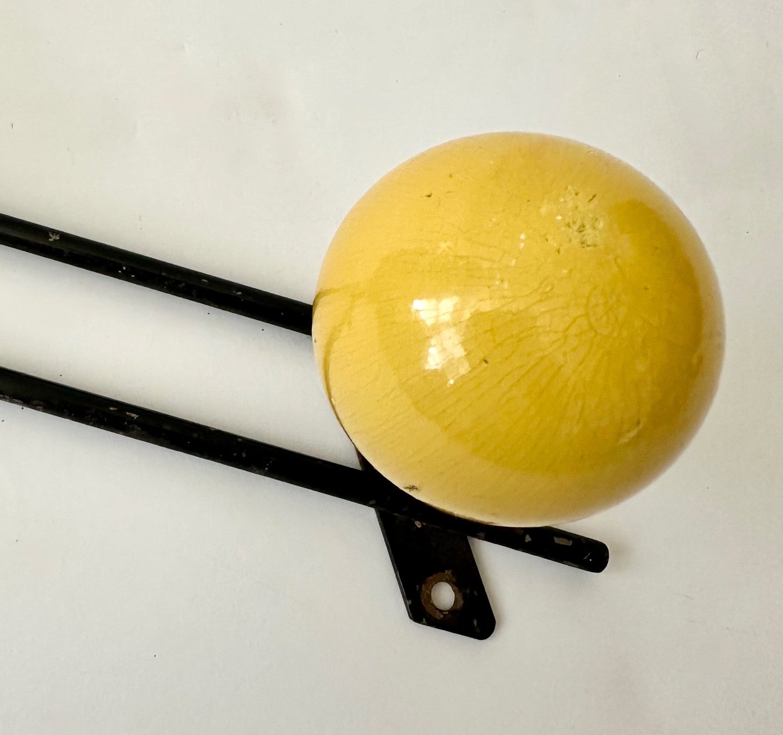 Original vintage row of 3 atomic Sputnik coat hooks pegs midcentury 60s French5
