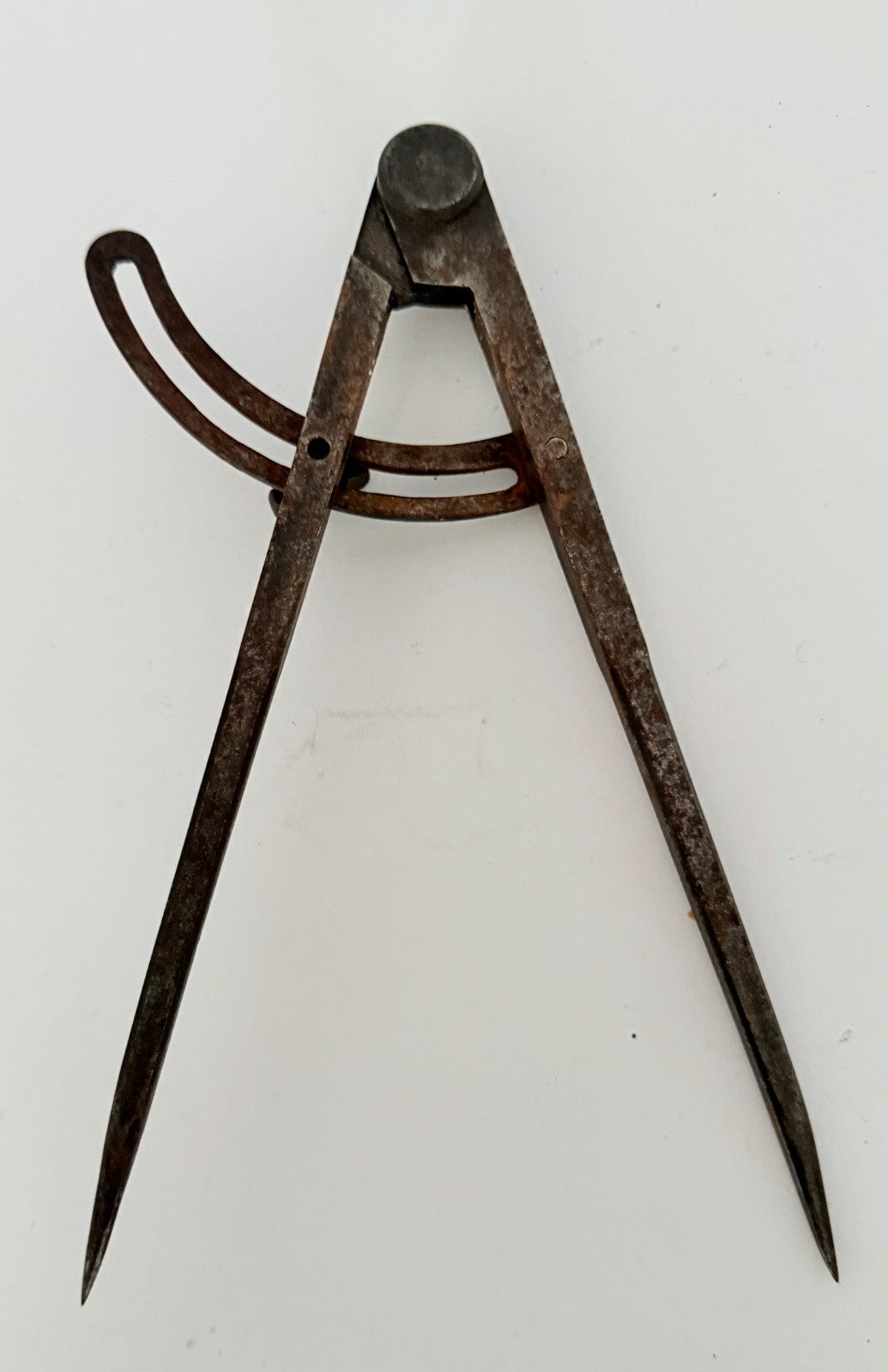 Antique French caliper dividers 7" iron geometry architecture technical drawing1