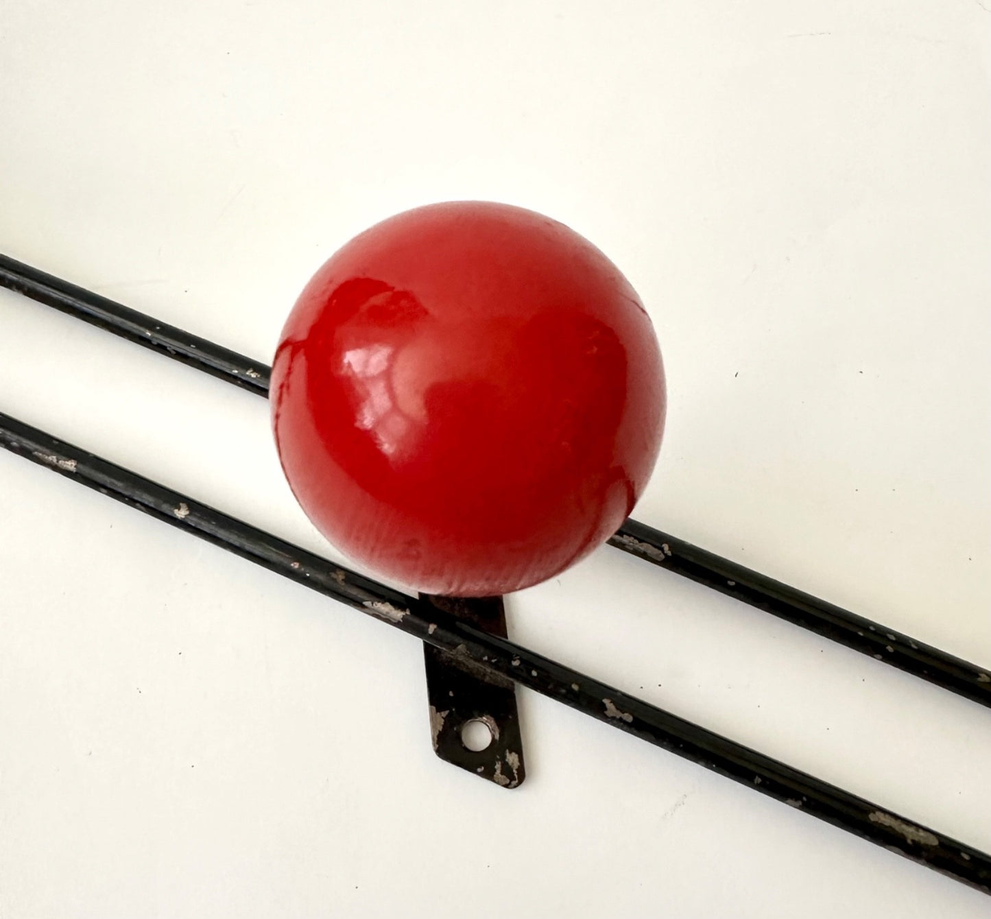 Original vintage row of 3 atomic Sputnik coat hooks pegs midcentury 60s French3