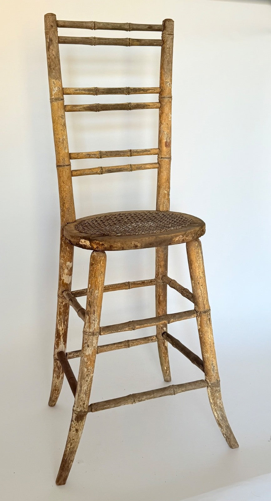 Regency  Child's Correction Chair 1820s Beech Bamboo Effect Original Condition1