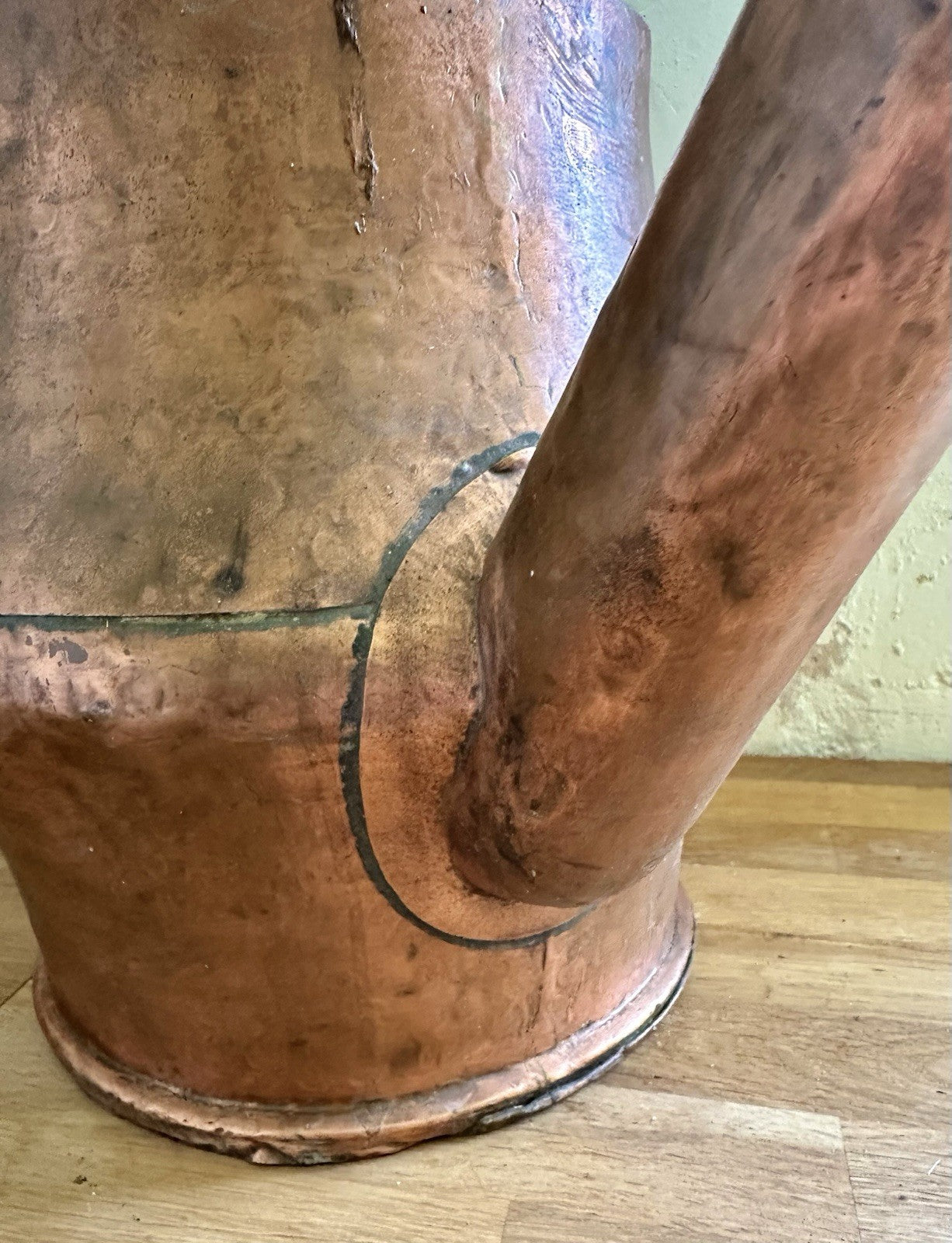 Antique French Hammered Copper Watering Can 1800s Large Rose Garden Arrosoir6