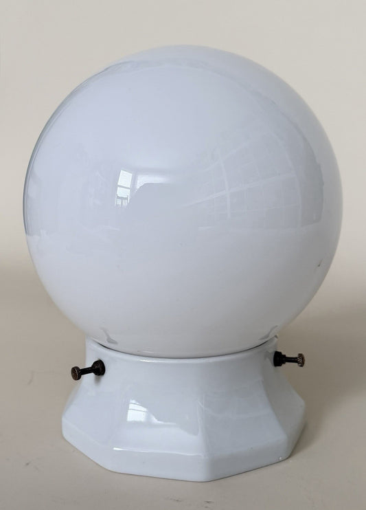 Original French Deco vintage ceramic wall light sconce porcelain opaline globe0