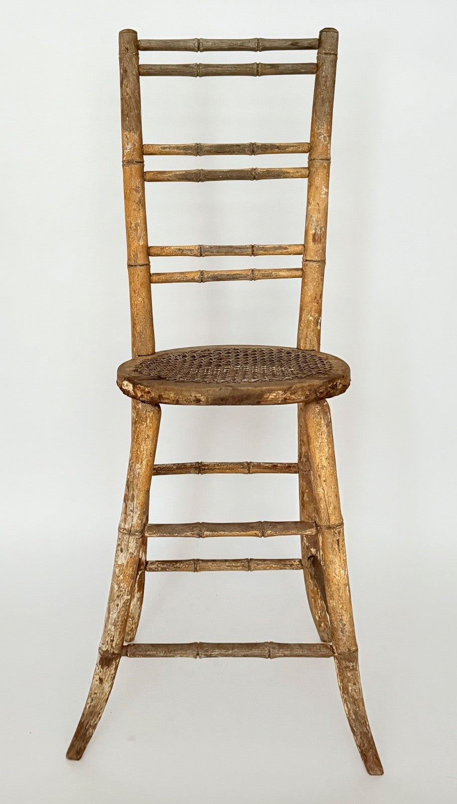 Regency  Child's Correction Chair 1820s Beech Bamboo Effect Original Condition3