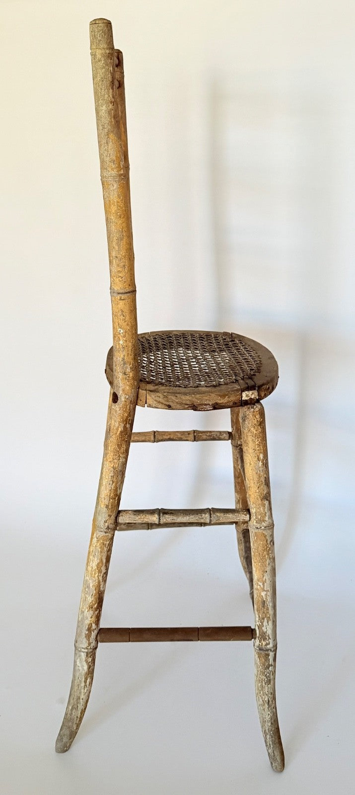 Regency  Child's Correction Chair 1820s Beech Bamboo Effect Original Condition2