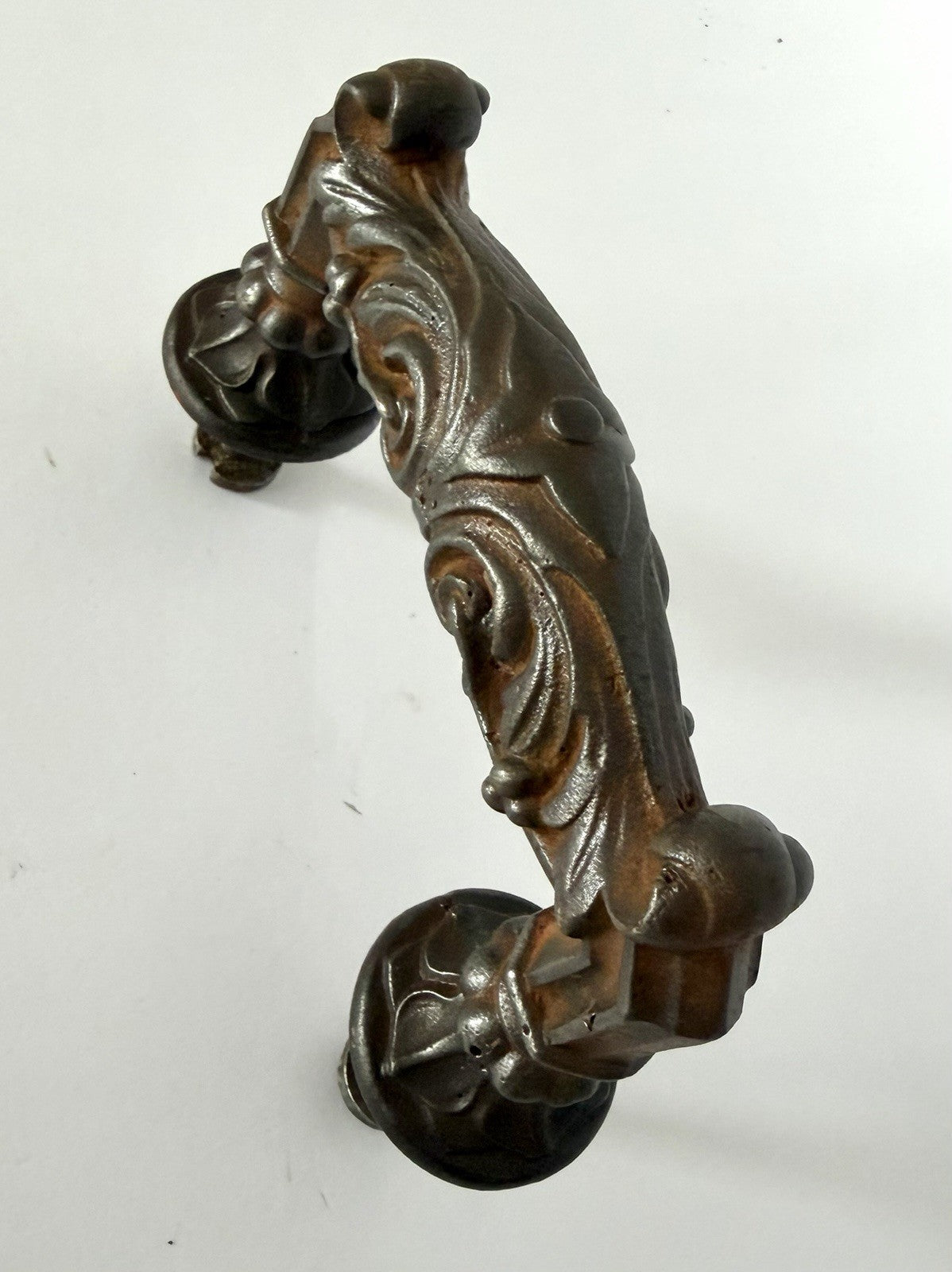 Antique Cast Iron Ornate Door Pull Handle French 19th Century Original4