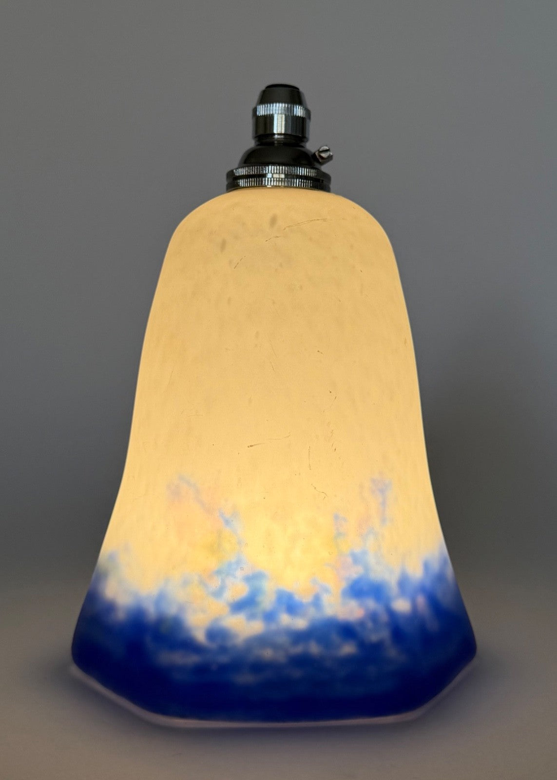 Antique French Degué Pate de Verre Glass Tulip Light Shade Pendant Chandelier1