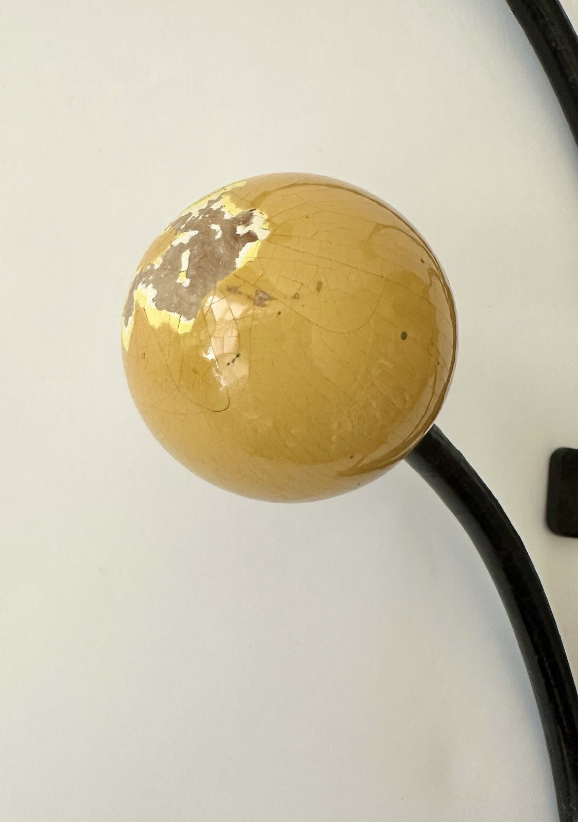 Original Vintage Retro Sputnik Metal Coat Hooks French Bobbles Coloured 6 Pegs6