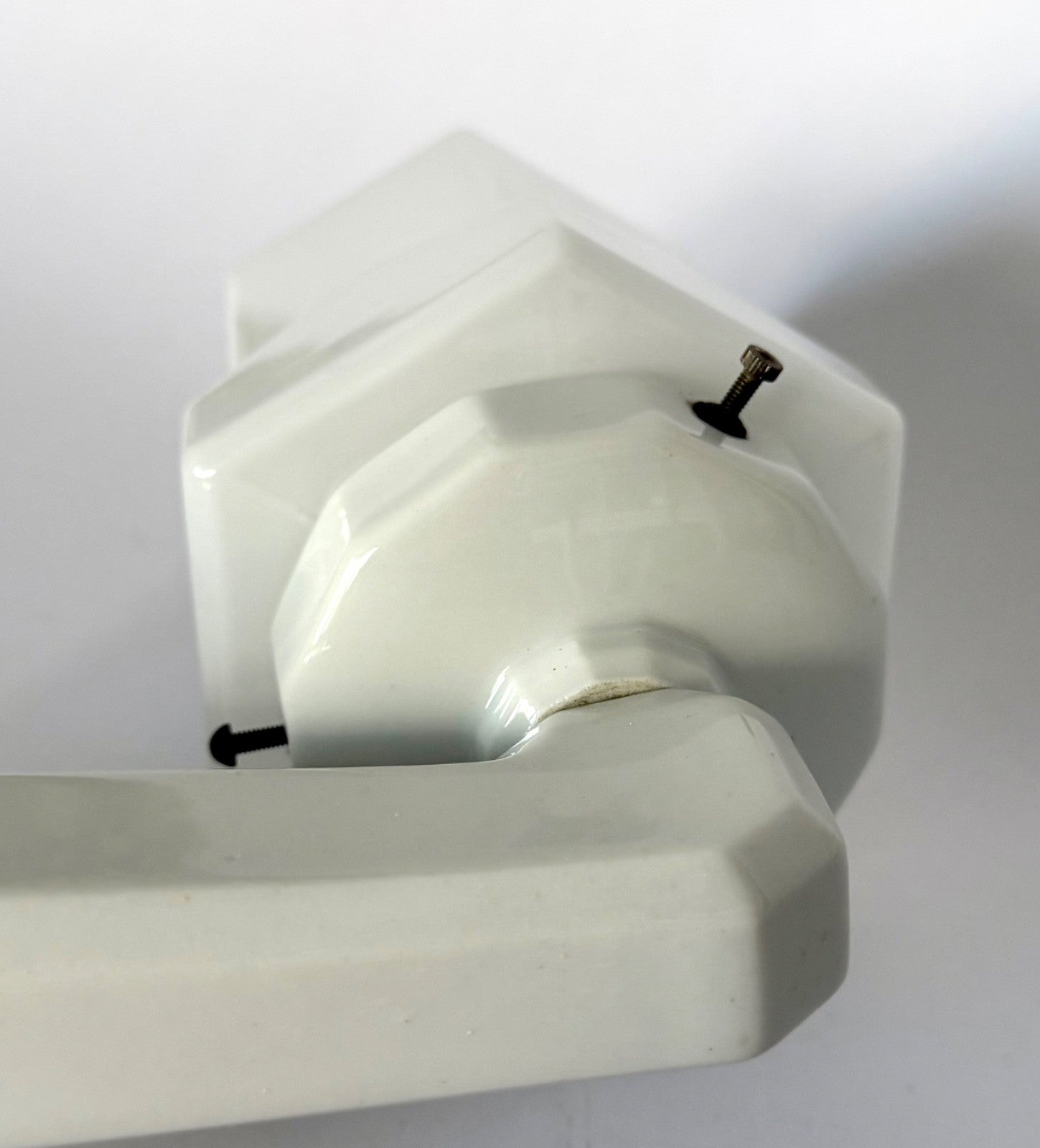 Original French Deco style vintage ceramic wall light sconce porcelain & opaline4