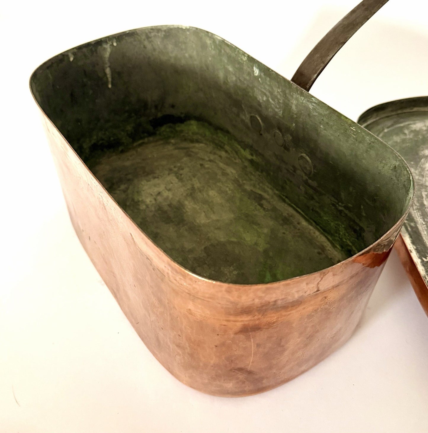 Antique French copper daubière braisière dovetailed handmade 19thC13