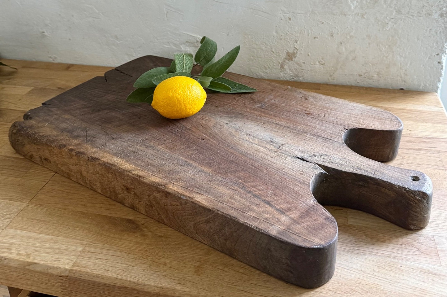 Large Chunky Antique French Wooden Chopping Board Rustic Country 52cm6