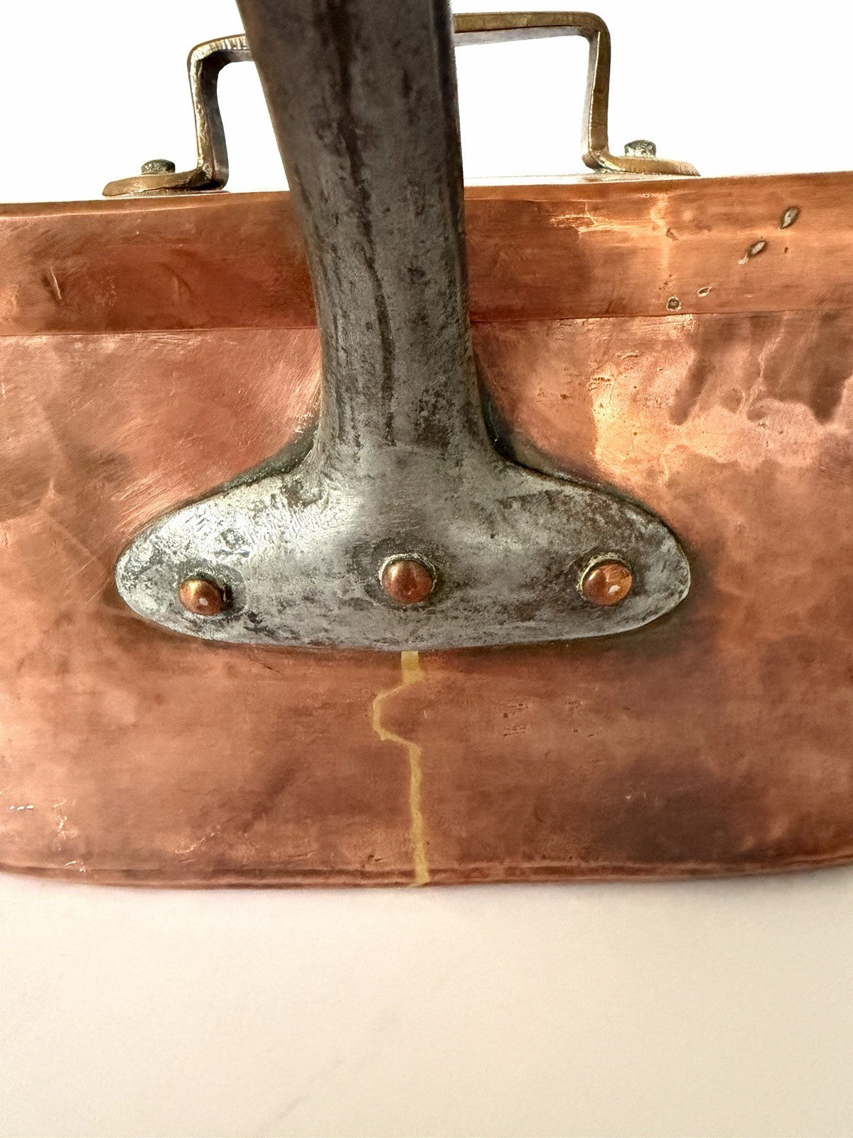 Antique French copper daubière braisière dovetailed handmade 19thC8