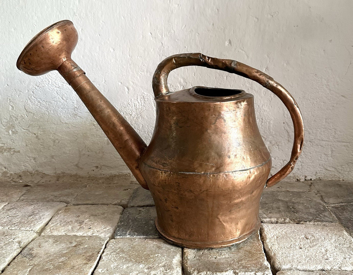 Antique French Hammered Copper Watering Can 1800s Large Rose Garden Arrosoir0