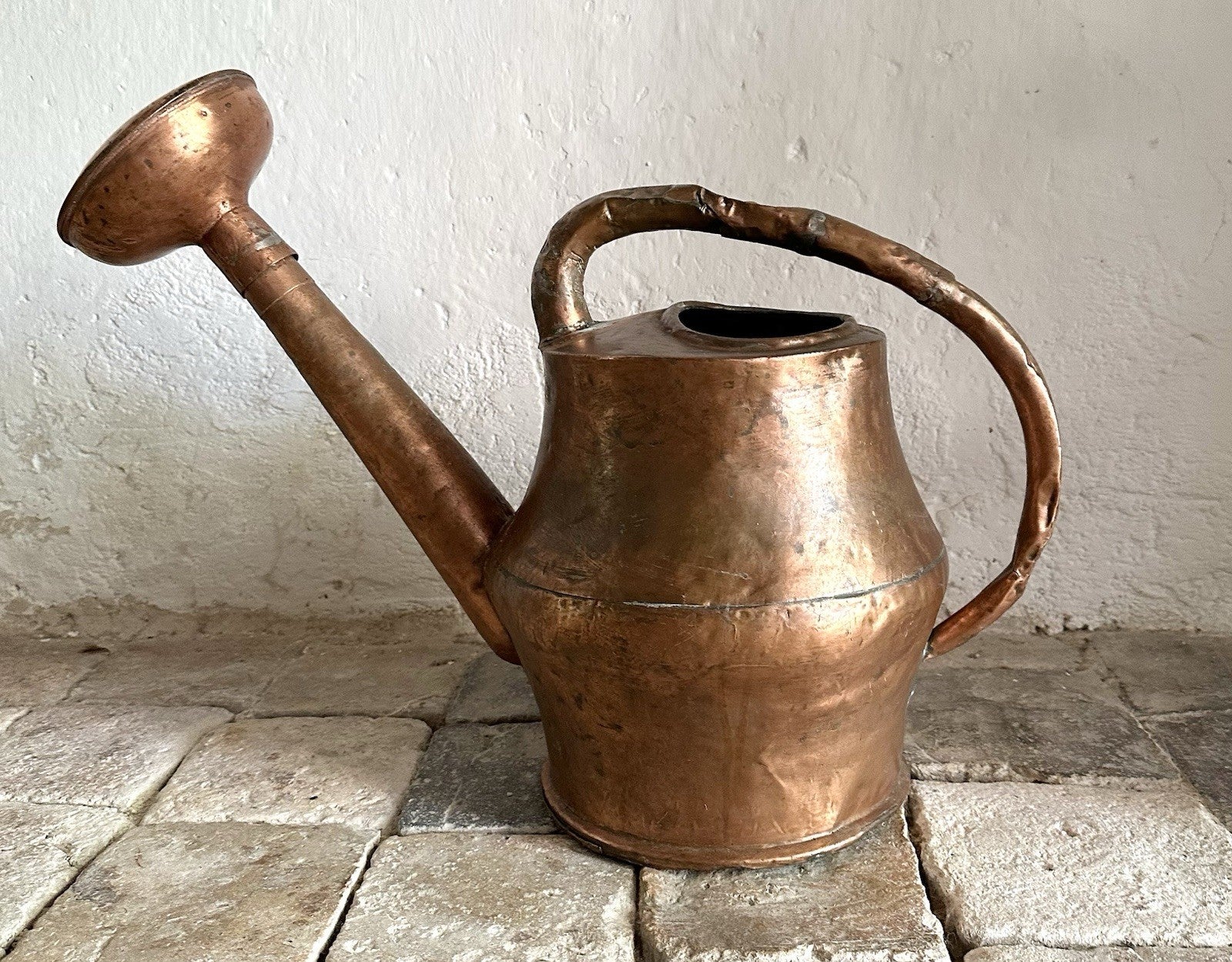 Antique French Hammered Copper Watering Can 1800s Large Rose Garden Arrosoir0