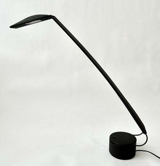 Large Vintage Italian 1980s Dove Desk Lamp Black  Adjustable Desiger Mid Century0