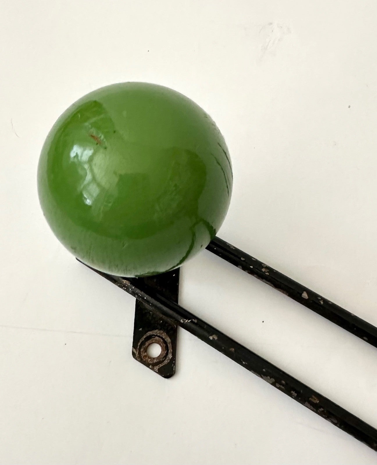 Original vintage row of 3 atomic Sputnik coat hooks pegs midcentury 60s French4