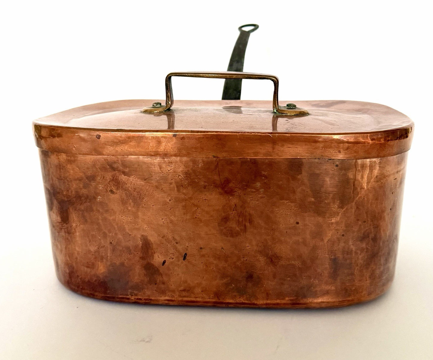 Antique French copper daubière braisière dovetailed handmade 19thC6