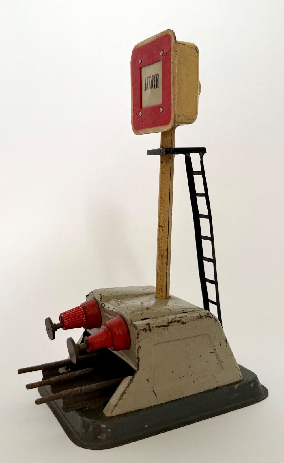 Vintage tinplate JEP model train buffer French railway sign collectable2