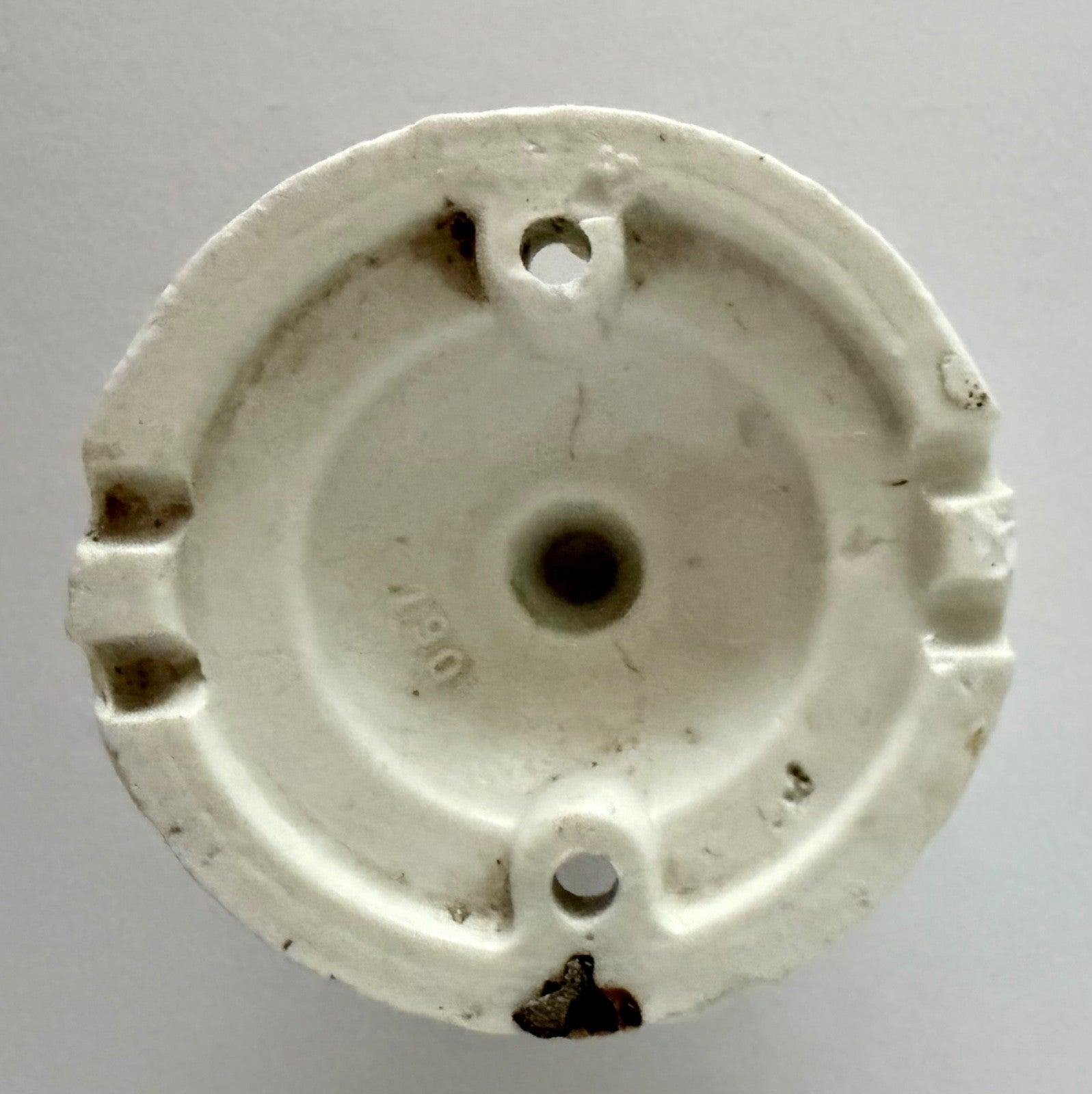 Small Vintage French patterned ceiling rose plate ceramic porcelain white 7cm2