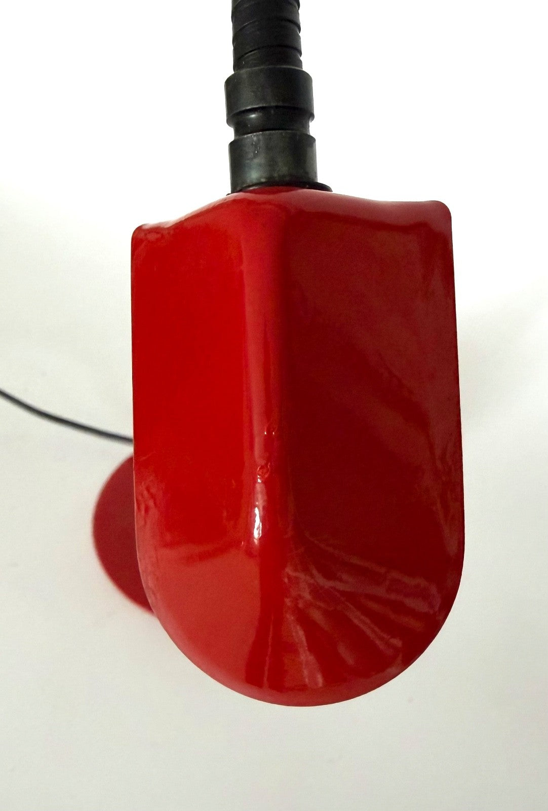 Large 1980s Memphis Red Gooseneck Desk Lamp Vintage Adjustable Bendy3