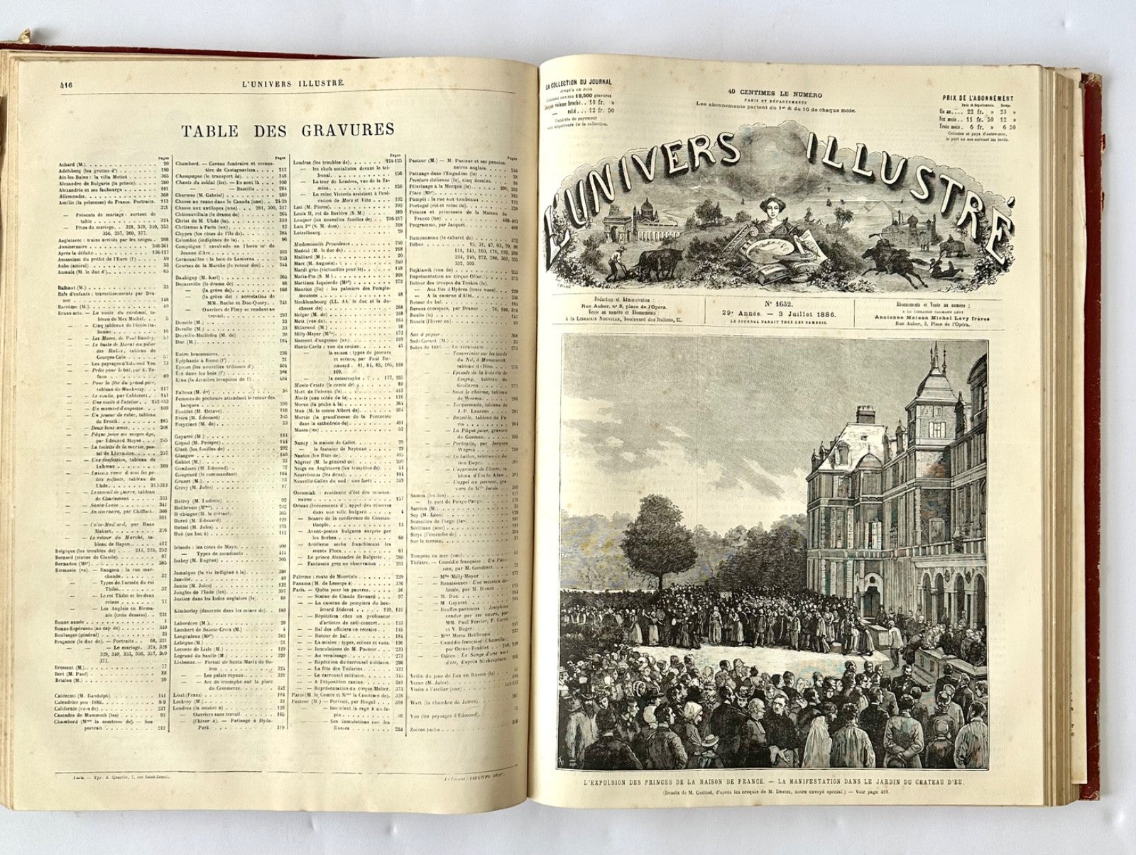 Bound volume L'Univers Illustré 1886 French weekly journal b&w engravings13