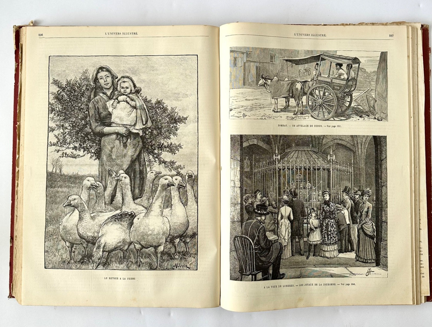 Bound volume L'Univers Illustré 1886 French weekly journal b&w engravings10