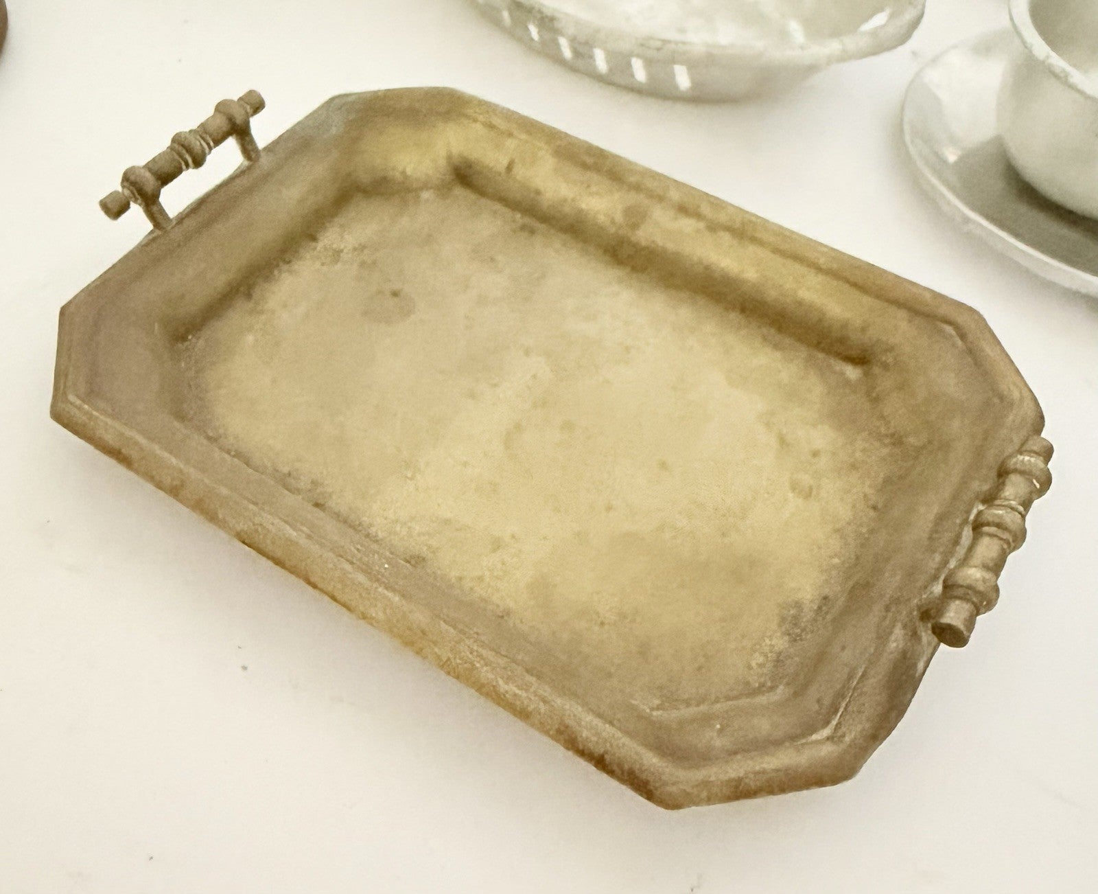 Collection Vintage & Antique French Dolls House Toy Pans Pots Cups Trays Metal2