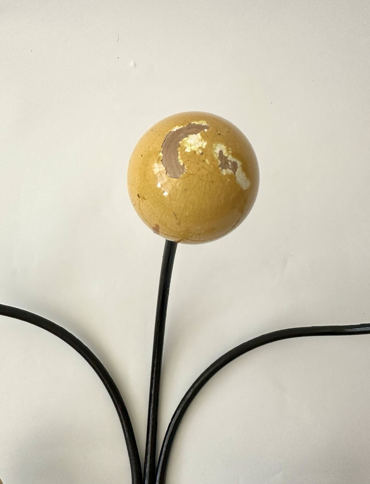 Original Vintage Retro Sputnik Metal Coat Hooks French Bobbles Coloured 6 Pegs2