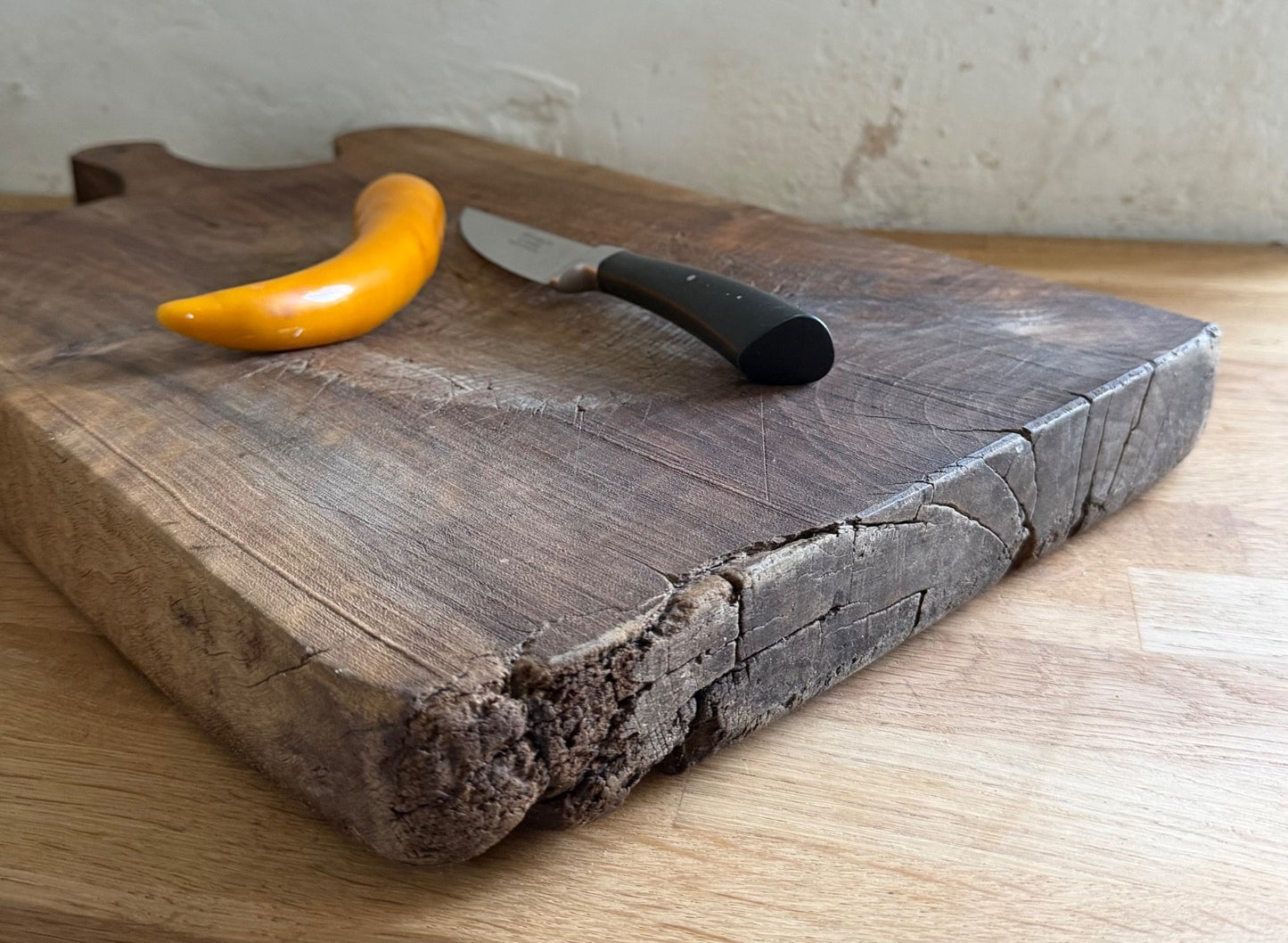 Large Chunky Antique French Wooden Chopping Board Rustic Country 52cm7